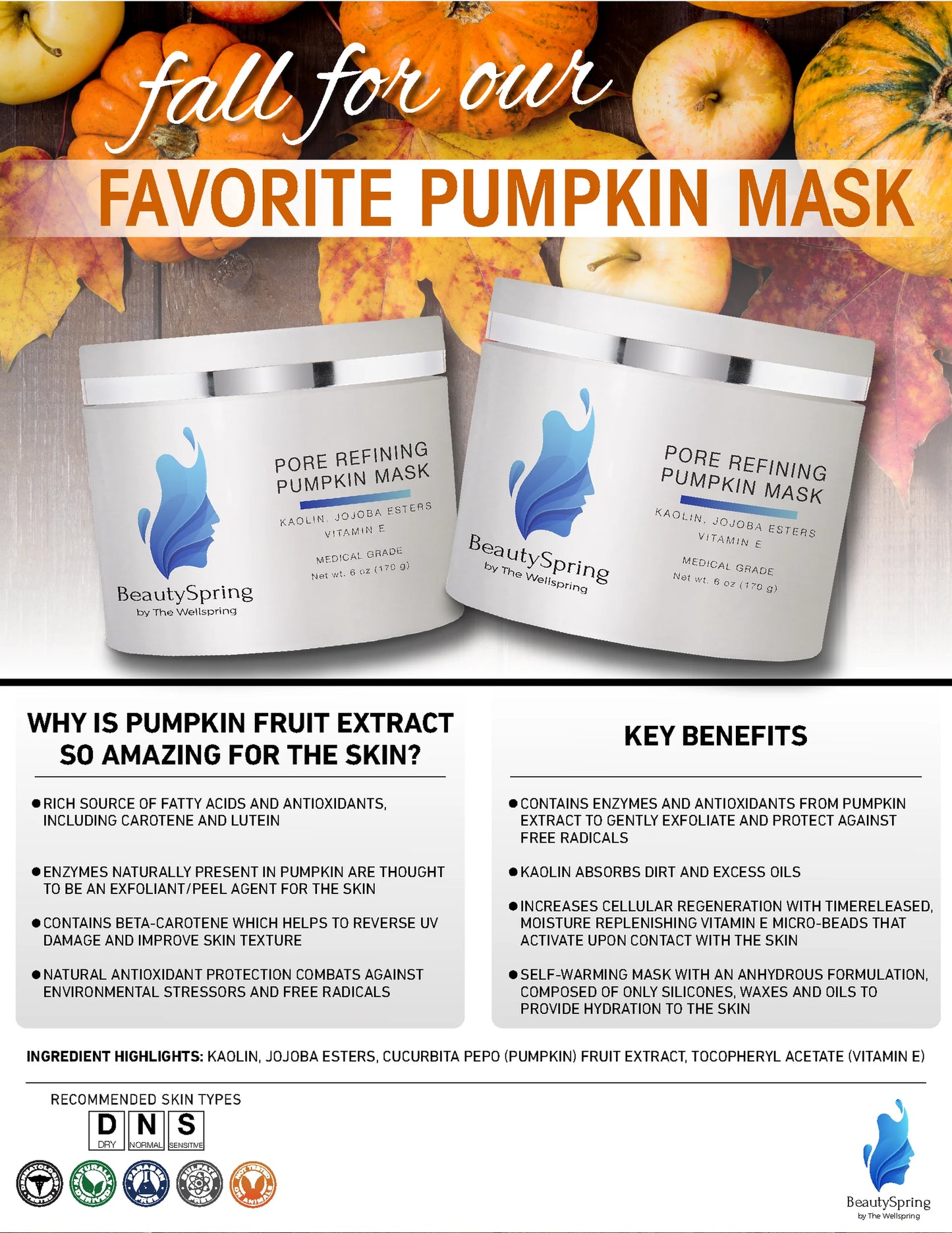 BeautySpring Pore Refining Pumpkin Mask